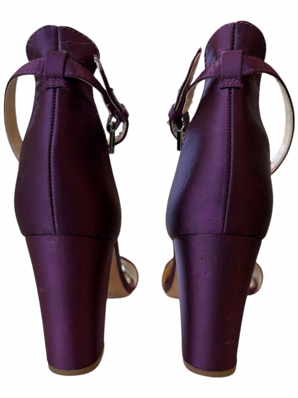 Vince Camuto Plum Block Heel Sandals Size 8 Ankle Strap Heels - Picture 12 of 14